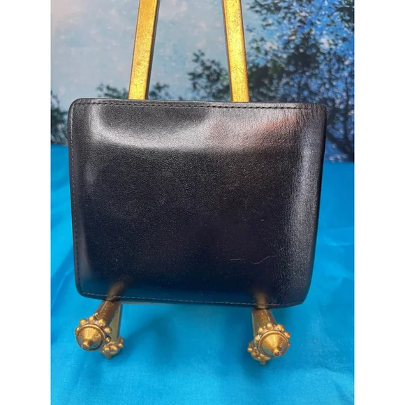 Men's Burberry Black Label Wallet Black Leather Exterior Brown and Red Interior - Picture 2 of 12